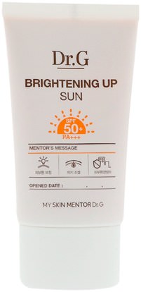 Dr. G, Brightening Up Sun Cream, SPF50+ PA+++, 1.69 fl oz (50 ml) ,حمام، الجمال، واقي من الشمس، العناية بالوجه