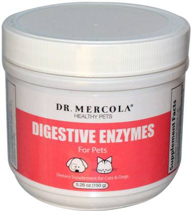 Dr. Mercola, Digestive Enzymes, for Pets, 5.26 oz (150 g) ,Herb-sa