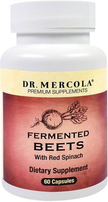 Dr. Mercola, Fermented Beets With Red Spinach, 60 Capsules ,الأعشاب، الجذر مسحوق البنجر