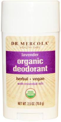 Dr. Mercola, Organic Deodorant, Lavender, 2.5 oz (70.8 g) ,حمام، الجمال، مزيل العرق