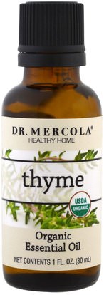 Dr. Mercola, Organic Essential Oil, Thyme, 1 oz (30 ml) ,حمام، الجمال، الزيوت العطرية الزيوت، زيت الزعتر