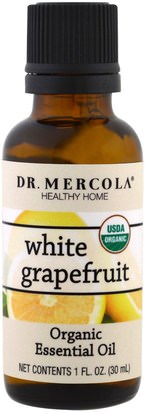 Dr. Mercola, Organic Essential Oil, White Grapefruit, 1 oz (30 ml) ,حمام، الجمال، الزيوت العطرية الزيوت، زيت الجريب فروت