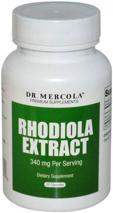 Dr. Mercola, Rhodiola Extract, 340 mg, 30 Capsules ,المكملات الغذائية، أدابتوغن
