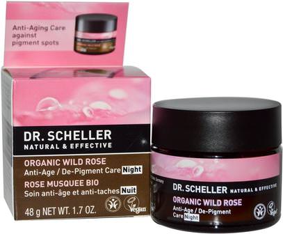 Dr. Scheller, Anti-Age / De-Pigment Care, Night, Organic Wild Rose, 1.7 oz (48 g) ,الجمال، العناية بالوجه، نوع البشرة مكافحة الشيخوخة نوع الجلد هيبيربيجمنتاتيون الشمس تلف الجلد