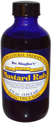 Dr. Singhas, Mustard Rub, 4 fl oz (118.4 ml) ,الصحة، الجلد، حمام، زيوت التجميل، زيوت العناية بالجسم، زيت التدليك