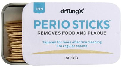 Dr. Tungs, Perio Sticks, Plaque Removers, Thin, 80 Sticks ,حمام، الجمال، العناية بالأسنان عن طريق الفم، منتجات نظافة الفم