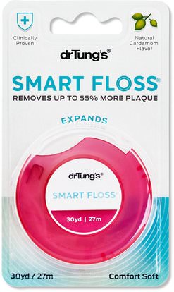 Dr. Tungs, Smart Floss, Natural Cardamom Flavor, 30 yd (27 m) ,حمام، الجمال، العناية بالأسنان عن طريق الفم، خيط تنظيف الأسنان
