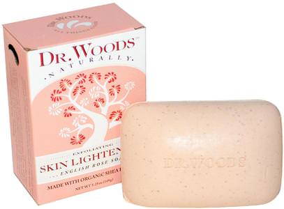 Dr. Woods, English Rose Soap, Skin Lightening, 5.25 oz (149 g) ,حمام، الجمال، الصابون، زبدة الشيا