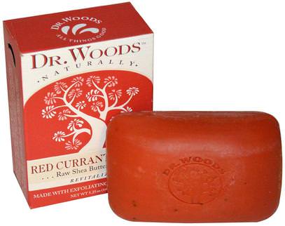 Dr. Woods, Raw Shea Butter Soap, Red Currant Clove, 5.25 oz (149 g) ,حمام، الجمال، الصابون، زبدة الشيا