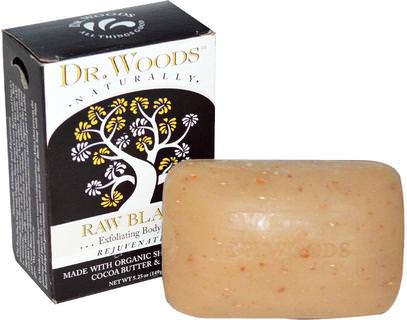 Dr. Woods, Shea Butter Soap, Raw Black, 5.25 oz (149 g) ,حمام، الجمال، الصابون، زبدة الشيا