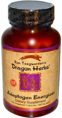 Dragon Herbs, Adaptogen Energizer, 500 mg, 100 Veggie Capsules ,المكملات الغذائية، أدابتوغن، الصحة، مكافحة الإجهاد