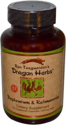 Dragon Herbs, Bupleurum & Rehmannia, 500 mg, 100 Veggie Caps ,الأعشاب، ريهمانيا، الألياف، بوبلوروم