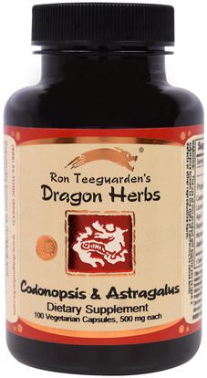 Dragon Herbs, Codonopsis & Astragalus, 500 mg, 100 Veggie Caps ,المكملات الغذائية، أدابتوغن، مكافحة الشيخوخة