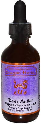 Dragon Herbs, Deer Antler, 2 fl oz (60 ml) ,المكملات الغذائية، الغزلان قرن الوعل المخملية