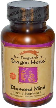 Dragon Herbs, Diamond Mind, 500 mg Each, 100 Veggie Caps ,الصحة، اضطراب نقص الانتباه، إضافة، أدهد، الدماغ، الأعشاب، الجنكة بيلوبا