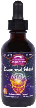 Dragon Herbs, Diamond Mind, Super Potency Extract, 2 fl oz (60 ml) ,الصحة، اضطراب نقص الانتباه، إضافة، أدهد، الدماغ، الذاكرة، الأعشاب، الجنكة بيلوبا