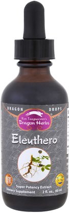 Dragon Herbs, Eleuthero, Super Potency Extract, 2 fl oz (60 ml) ,المكملات الغذائية، أدابتوغين، الانفلونزا الباردة والفيروسية، الجينسنغ