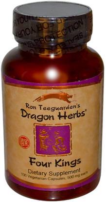 Dragon Herbs, Four Kings, 500 mg Each, 100 Veggie Caps ,المكملات الغذائية، الفطر الطبية، كبسولات الفطر، تركيبات مختلطة الفطر