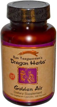Dragon Herbs, Golden Air, 500 mg, 100 Veggie Caps ,والصحة والرئة والقصبات الهوائية