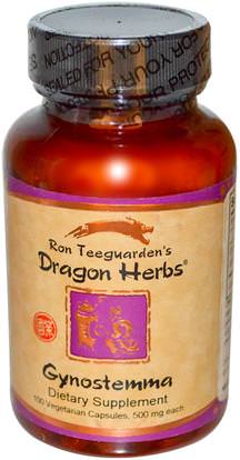 Dragon Herbs, Gynostemma, 500 mg, 100 Veggie Caps ,الأعشاب، جياوغولان أو غينوستيما