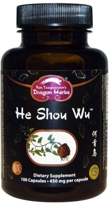 Dragon Herbs, He Shou Wu, 450 mg, 100 Capsules ,حمام، الجمال، الشعر، فروة الرأس، فو تي (انه شو وو)