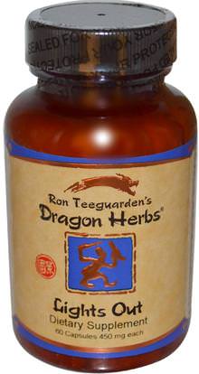 Dragon Herbs, Lights Out, 450 mg, 60 Capsules ,والمكملات الغذائية، والنوم