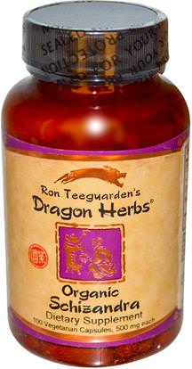 Dragon Herbs, Schizandra, 500 mg, 100 Veggie Caps ,الأعشاب، ششيزاندرا (سشيساندرا)