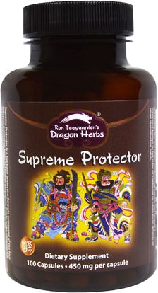 Dragon Herbs, Supreme Protector, 450 mg, 100 Capsules ,والصحة، والانفلونزا الباردة والفيروسية، ونظام المناعة