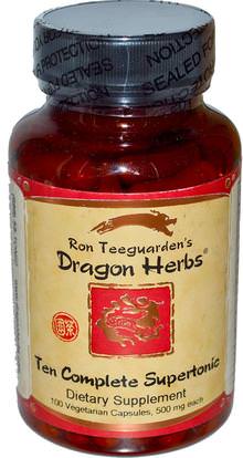 Dragon Herbs, Ten Complete Supertonic, 500 mg, 100 Capsules ,والصحة، والانفلونزا الباردة والفيروسية، ونظام المناعة