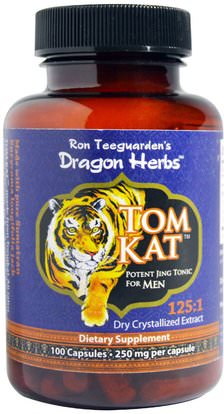 Dragon Herbs, Tom Kat, Potent Jing Tonic For Men, 250 mg, 100 Capsules ,الصحة، الرجال
