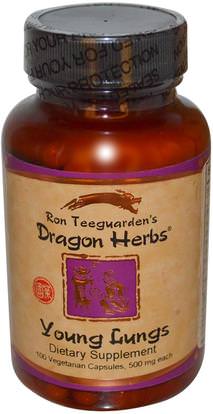 Dragon Herbs, Young Lungs, 500 mg, 100 Veggie Caps ,والصحة والرئة والقصبات الهوائية