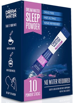 Dream Water, Sleep Powder, Snoozeberry, 10 Sticks, 3 g Each ,والمكملات الغذائية، والنوم