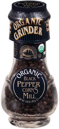 Drogheria & Alimentari, Organic Black Pepper Corns Mill, 1.59 oz (45 g) ,الطعام، التوابل و التوابل، الفلفل التوابل