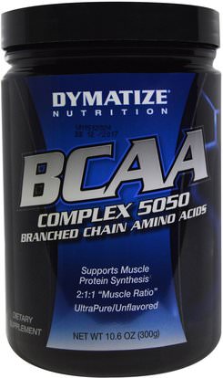 Dymatize Nutrition, BCAA, Complex 5050, Branched Chain Amino Acids, 10.6 oz (300 g) ,المكملات الغذائية، والأحماض الأمينية، بكا (متفرعة سلسلة الأحماض الأمينية)