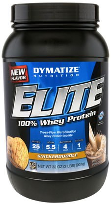 Dymatize Nutrition, Elite 100% Whey Protein, Snickerdoodle, 32 oz (907 g) ,والرياضة، والعضلات
