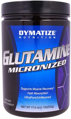 Dymatize Nutrition, Glutamine Micronized, 17.6 oz (500 g) ,المكملات الغذائية، الأحماض الأمينية، l الجلوتامين، l الجلوتامين مسحوق، الرياضة، الرياضة