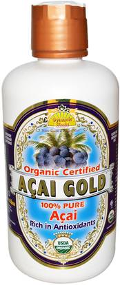 Dynamic Health Laboratories, Acai Gold, Organic Certified, 32 fl oz (946 ml) ,الغذاء، القهوة الشاي والمشروبات، عصير الفواكه