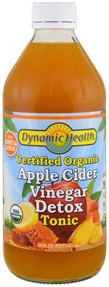 Dynamic Health Laboratories, Certified Organic Apple Cider Vinegar Detox Tonic, 16 fl oz (473 ml) ,الصحة، السموم
