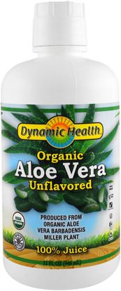 Dynamic Health Laboratories, Organic Aloe Vera Juice, Unflavored, 32 fl oz (946 ml) ,الغذاء، القهوة الشاي والمشروبات، عصير الفواكه