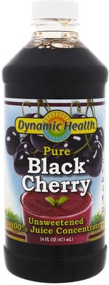 Dynamic Health Laboratories, Pure Black Cherry Juice, Unsweetened, 16 fl oz (473 ml) ,الغذاء، القهوة الشاي والمشروبات، عصير الفواكه