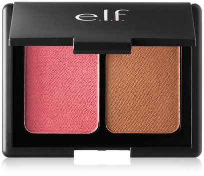 E.L.F. Cosmetics, Aqua-Infused Blush & Bronzer, Bronzed Pink Beige, 0.29 oz (8.5 g) ,حمام، الجمال، ماكياج، وميض / مسحوق برونزي