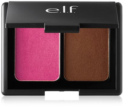 E.L.F. Cosmetics, Aqua-Infused Blush & Bronzer, Bronzed Violet, 0.29 oz (8.5 g) ,حمام، الجمال، ماكياج، وميض / مسحوق برونزي