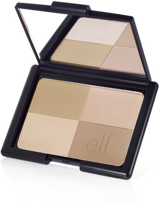 E.L.F. Cosmetics, Bronzer, Golden, 4 Shades, 0.53 oz (15 g) ,حمام، الجمال، ماكياج، وميض / مسحوق برونزي، وجه