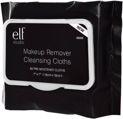 E.L.F. Cosmetics, Makeup Remover Cleansing Cloths, 20 Pre-Moistened Cloths ,العناية بالبشرة
