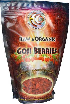 Earth Circle Organics, Goji Berries, Raw & Organic, 16 oz (454 g) ,المكملات الغذائية، أدابتوغين، الفواكه المجففة