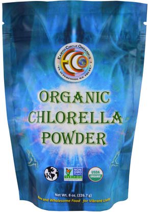 Earth Circle Organics, Organic Chlorella Powder, 8 oz (226.7 g) ,المكملات الغذائية، سوبرفوودس، كلوريلا