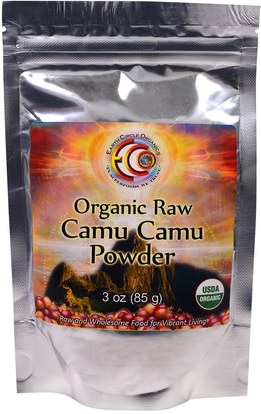 Earth Circle Organics, Organic Raw Camu Camu Powder, 3 oz (85 g) ,المكملات الغذائية، مضادات الأكسدة، كامو كامو - فيتامين ج الطبيعي