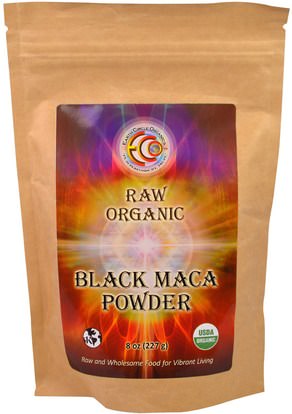 Earth Circle Organics, Raw Organic Black Maca Powder, 8 oz (227 g) ,المكملات الغذائية، أدابتوغين، الرجال، ماكا