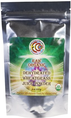 Earth Circle Organics, Raw Organic Dehydrated Wheatgrass Juice Powder, 4 oz (113 g) ,المكملات الغذائية، سوبرفوودس، عشب القمح