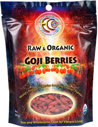 Earth Circle Organics, Raw & Organic Goji Berries, 8 oz (227 g) ,المكملات الغذائية، أدابتوغين، الفواكه المجففة